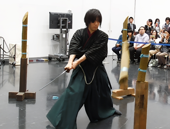 日本美術刀剣保存協会 主催の日本刀展にて演武試斬会
