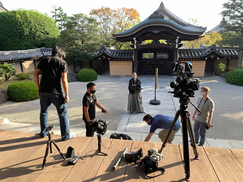 旧会津本陣 くろ谷今回光明寺での撮影の様子